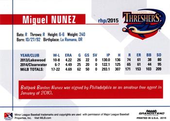 2015 Grandstand Clearwater Threshers #NNO Miguel Nunez Back