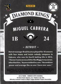 2016 Donruss Optic #10 Miguel Cabrera Back