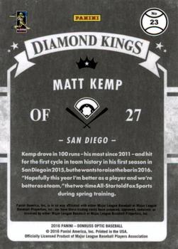 2016 Donruss Optic #23 Matt Kemp Back