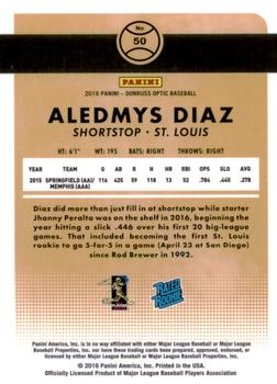 2016 Donruss Optic #50 Aledmys Diaz Back