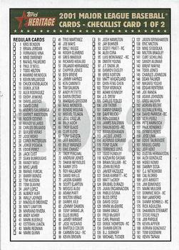 2001 Topps Heritage - Checklists #1 Checklist 1: 1-359 Front