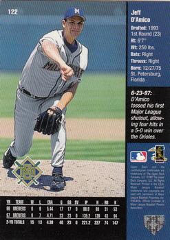 1998 Upper Deck #122 Jeff D'Amico Back