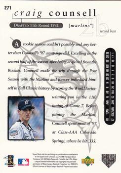 1998 Upper Deck #271 Craig Counsell Back
