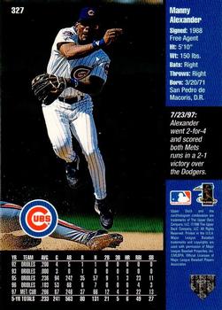 1998 Upper Deck #327 Manny Alexander Back