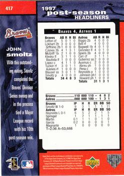 1998 Upper Deck #417 John Smoltz Back