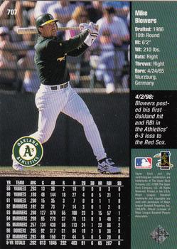 1998 Upper Deck #707 Mike Blowers Back
