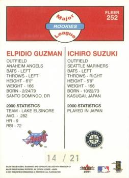 2001 Fleer Platinum - Platinum Edition #252 Elpidio Guzman / Ichiro Suzuki Back
