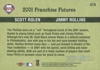 2001 Fleer Platinum - Platinum Edition #474 Scott Rolen / Jimmy Rollins Back