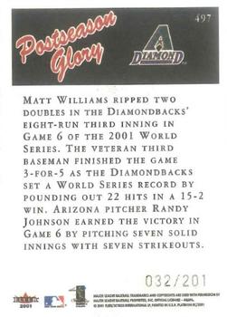 2001 Fleer Platinum - Platinum Edition #497 Matt Williams Back