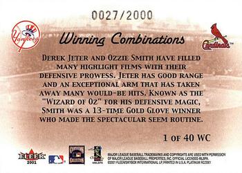 2001 Fleer Platinum - Winning Combinations #1 WC Derek Jeter / Ozzie Smith Back