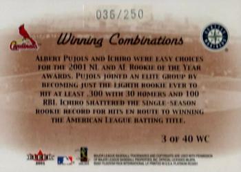 2001 Fleer Platinum - Winning Combinations #3 WC Albert Pujols / Ichiro Back