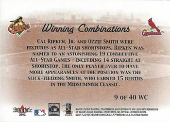 2001 Fleer Platinum - Winning Combinations Blue #9 WC Cal Ripken, Jr. / Ozzie Smith Back