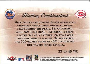2001 Fleer Platinum - Winning Combinations Blue #33 WC Mike Piazza / Johnny Bench  Back