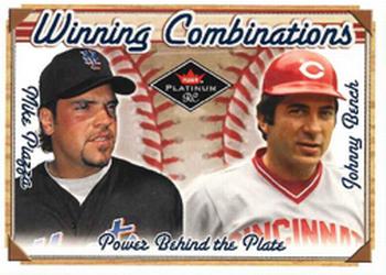 2001 Fleer Platinum - Winning Combinations Blue #33 WC Mike Piazza / Johnny Bench  Front