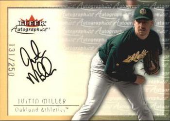 2001 Fleer Premium - Autographics Silver #NNO Justin Miller Front