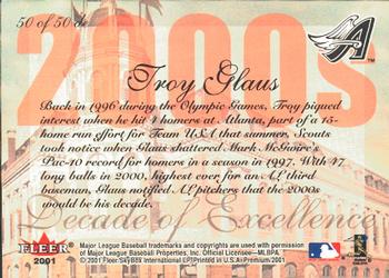 2001 Fleer Premium - Decades of Excellence #50 de Troy Glaus Back