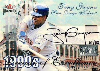 2001 Fleer Premium - Decades of Excellence Autograph #NNO Tony Gwynn Front
