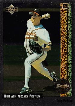 1998 Upper Deck - 10th Anniversary Preview #1 Greg Maddux Front