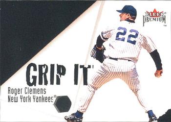 2001 Fleer Premium - Grip It and Rip It #1 GR Roger Clemens / Derek Jeter  Front