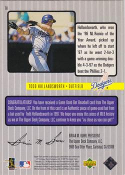 1998 Upper Deck - A Piece of the Action (Series One) #TH Todd Hollandsworth Back