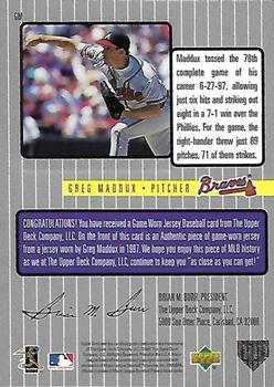 1998 Upper Deck - A Piece of the Action (Series One) #GM Greg Maddux Back