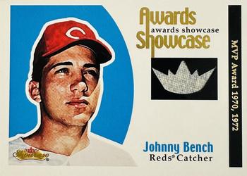 2001 Fleer Showcase - Awards Showcase Memorabilia #NNO Johnny Bench Front