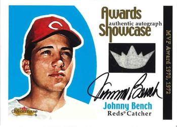 2001 Fleer Showcase - Awards Showcase Memorabilia Autographs #NNO Johnny Bench Front