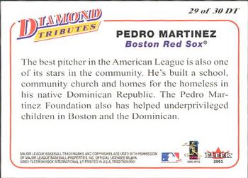 2001 Fleer Tradition - Diamond Tributes #29 DT Pedro Martinez Back