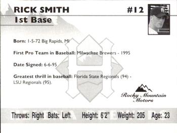 1995 Helena Brewers #NNO Rick Smith Back