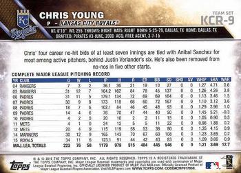 2016 Topps Kansas City Royals #KCR-9 Chris Young Back