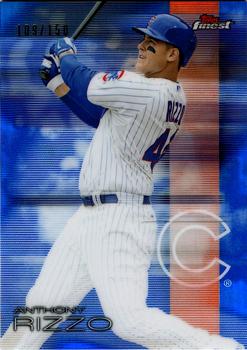 2016 Finest - Blue Refractor #76 Anthony Rizzo Front