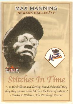 2001 Fleer Tradition - Stitches in Time #13 ST Max Manning Front