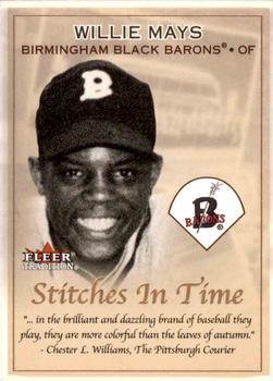 2001 Fleer Tradition - Stitches in Time #14 ST Willie Mays Front