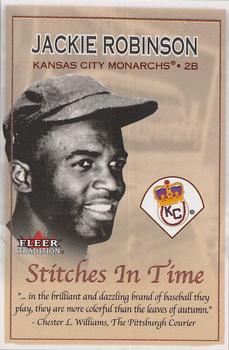 2001 Fleer Tradition - Stitches in Time #18 ST Jackie Robinson Front