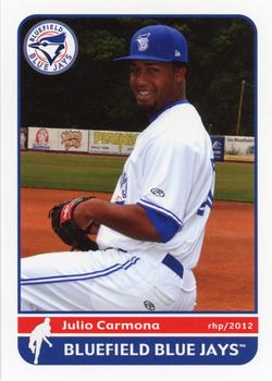 2012 Grandstand Bluefield Blue Jays #NNO Julio Carmona Front