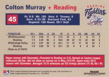 2015 Grandstand Reading Fightin Phils Update #NNO Colton Murray Back