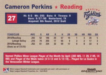 2015 Grandstand Reading Fightin Phils Update #NNO Cameron Perkins Back