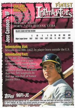 2016 Finest - 1996 Intimidators #96FI-JC Jose Canseco Back