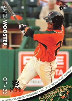 2012 MultiAd Greensboro Grasshoppers SGA #23 James Wooster Front
