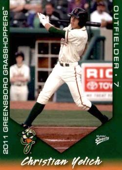 2011 MultiAd Greensboro Grasshoppers #2 Christian Yelich Front