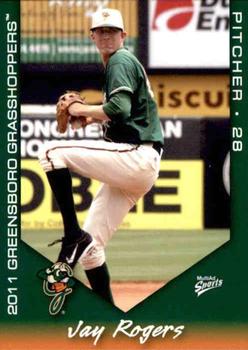 2011 MultiAd Greensboro Grasshoppers #11 Jay Rogers Front