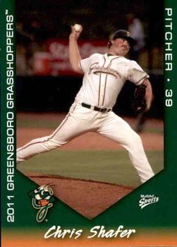 2011 MultiAd Greensboro Grasshoppers #12 Chris Shafer Front