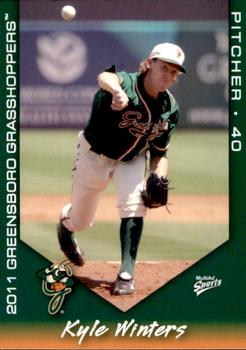 2011 MultiAd Greensboro Grasshoppers #15 Kyle Winters Front