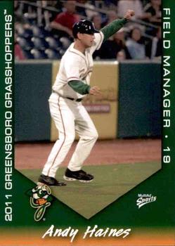 2011 MultiAd Greensboro Grasshoppers #28 Andy Haines Front
