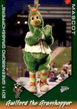 2011 MultiAd Greensboro Grasshoppers #35 Guilford the Grasshopper Front