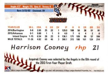 2016 Grandstand Inland Empire 66ers #NNO Harrison Cooney Back