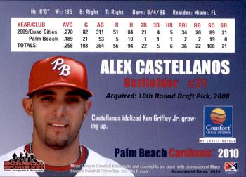 2010 Grandstand Palm Beach Cardinals #NNO Alex Castellanos Back