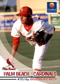 2010 Grandstand Palm Beach Cardinals #NNO Arquimedes Nieto Front