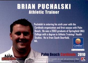 2010 Grandstand Palm Beach Cardinals #NNO Brian Puchalski Back