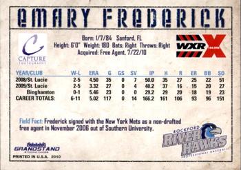 2010 Grandstand Rockford RiverHawks #NNO5 Emary Frederick Back